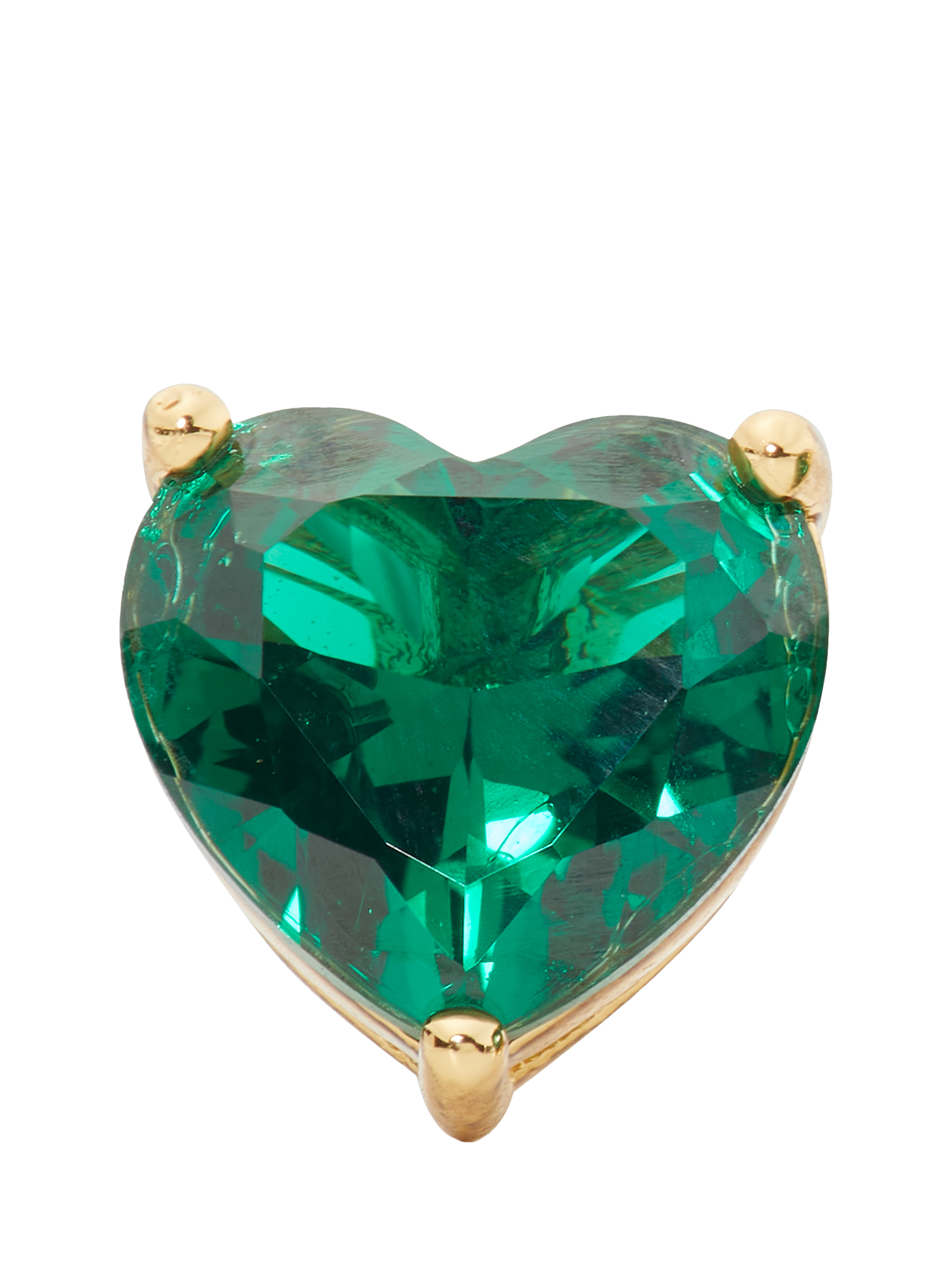 Product image 2 of 3, which shows kate spade new york Cubic Zirconia Heart Stud Earrings, Green