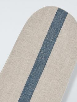 John Lewis Leckford Stripe Linen Oven Mitt, Blue - view 2, Blue