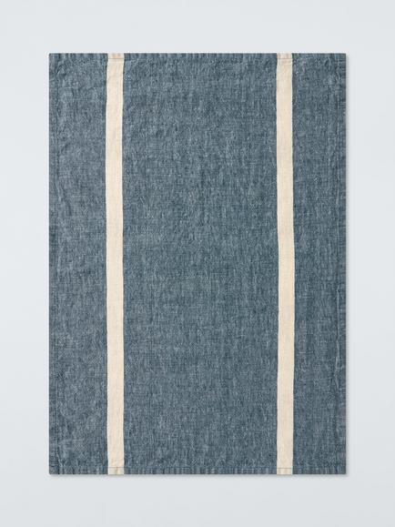 John Lewis Leckford Stripe Cotton Tea Towel, Set of 2, Blue, Blue