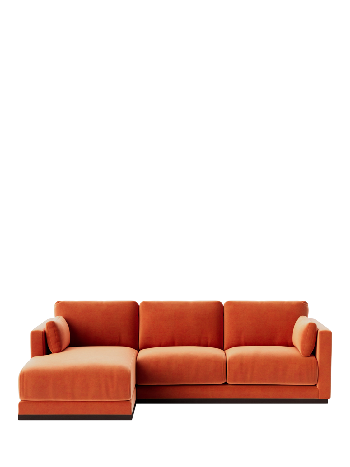 Alesund Range, Swoon Alesund Large 3 Seater LHF Chaise End Sofa, Easy Velvet Burnt Orange