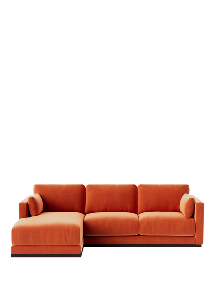 Swoon Alesund Large 3 Seater LHF Chaise End Sofa, Easy Velvet Burnt Orange