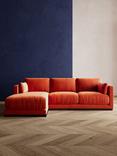 Swoon Alesund Large 3 Seater LHF Chaise End Sofa, Easy Velvet Burnt Orange