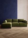 Swoon Alesund Large 3 Seater LHF Chaise End Sofa, Easy Velvet Fern
