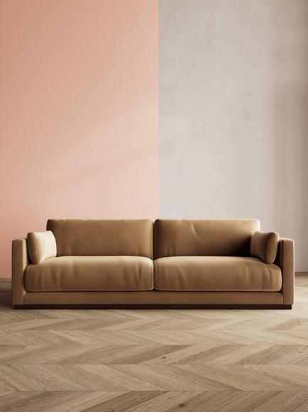 Swoon Alesund Large 3 Seater Sofa - view 2, Easy Velvet Biscuit