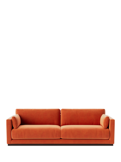 Swoon Alesund Large 3 Seater Sofa, Easy Velvet Burnt Orange