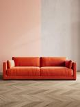 Swoon Alesund Large 3 Seater Sofa, Easy Velvet Burnt Orange