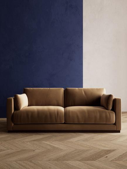 Swoon Alesund Medium 2 Seater Sofa - view 2, Easy Velvet Biscuit
