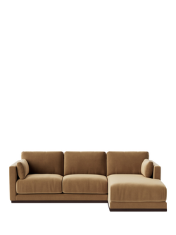 Swoon Alesund Large 3 Seater RHF Chaise End Sofa, Easy Velvet Biscuit