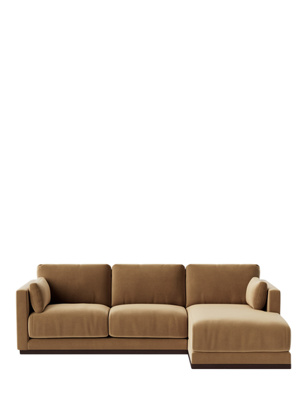 Swoon Alesund Large 3 Seater RHF Chaise End Sofa, Easy Velvet Biscuit