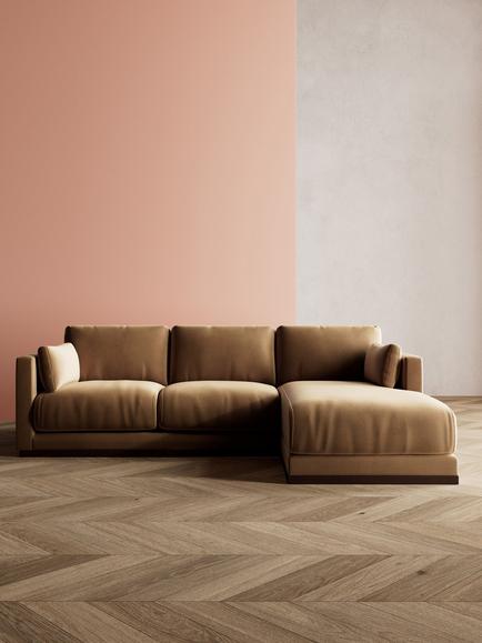 Swoon Alesund Large 3 Seater RHF Chaise End Sofa - view 2, Easy Velvet Biscuit
