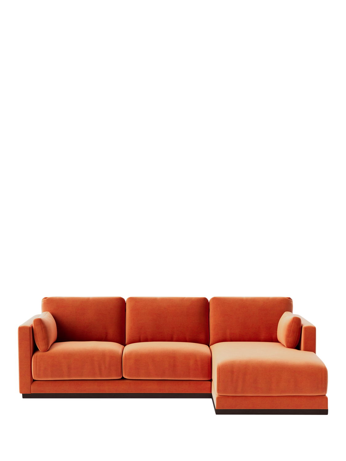 Alesund Range, Swoon Alesund Large 3 Seater RHF Chaise End Sofa, Easy Velvet Burnt Orange