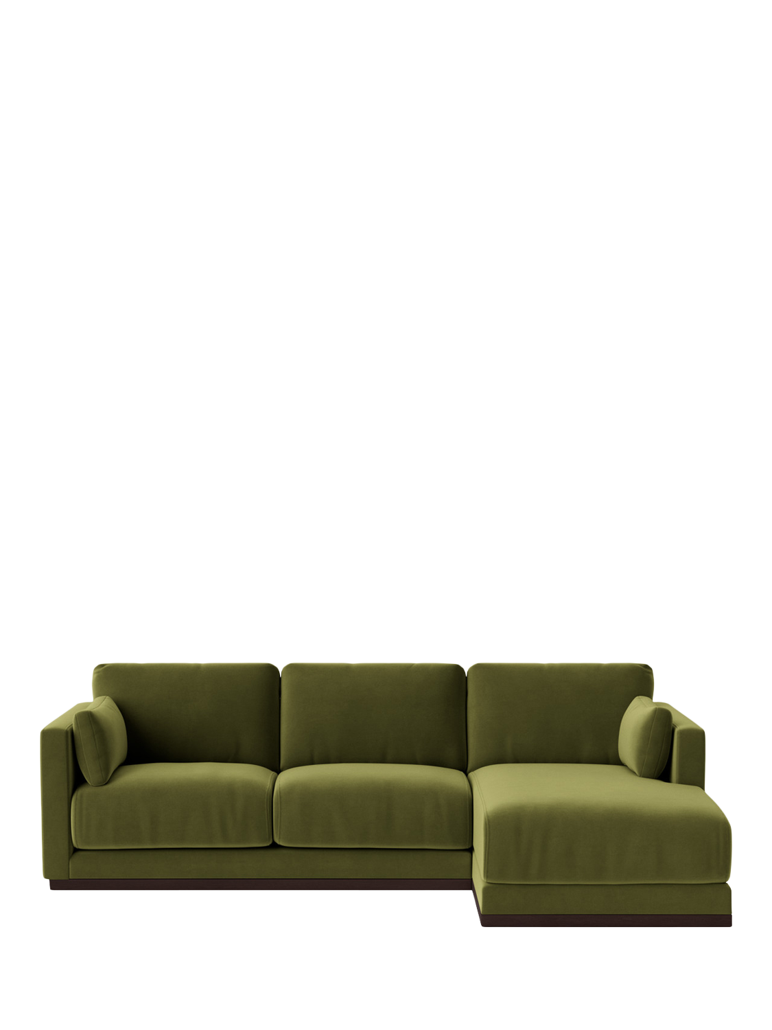 Alesund Range, Swoon Alesund Large 3 Seater RHF Chaise End Sofa, Easy Velvet Fern