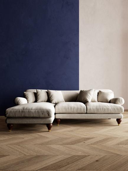Swoon Willows Large 3 Seater LHF Chaise End Sofa - view 2, House Weave Chalk