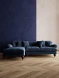 Swoon Willows Large 3 Seater LHF Chaise End Sofa, Smart Wool Indigo