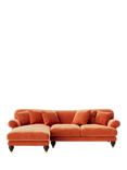Swoon Willows Large 3 Seater LHF Chaise End Sofa, Easy Velvet Burnt Orange