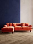 Swoon Willows Large 3 Seater LHF Chaise End Sofa, Easy Velvet Burnt Orange