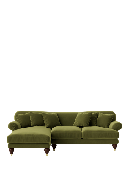 Swoon Willows Large 3 Seater LHF Chaise End Sofa, Easy Velvet Fern