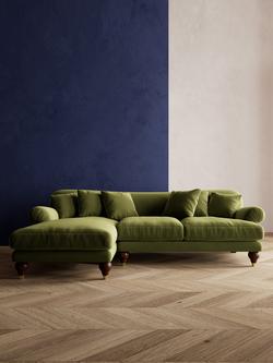 Swoon Willows Large 3 Seater LHF Chaise End Sofa - view 2, Easy Velvet Fern