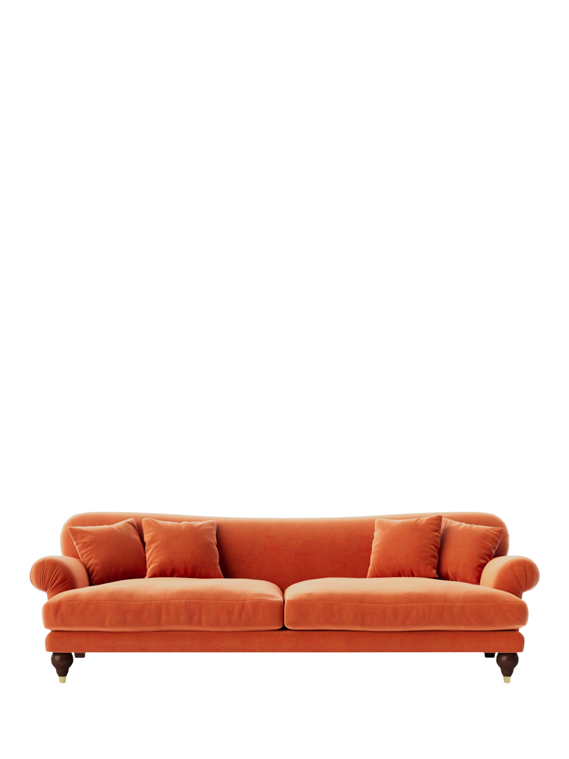 Willows Range, Swoon Willows Large 3 Seater Sofa, Easy Velvet Burnt Orange