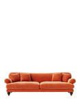 Swoon Willows Large 3 Seater Sofa, Easy Velvet Burnt Orange