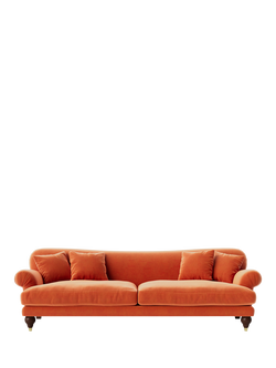 Swoon Willows Large 3 Seater Sofa, Easy Velvet Burnt Orange