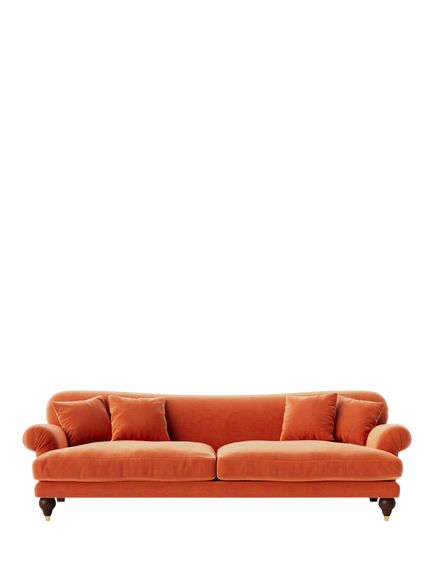 Swoon Willows Large 3 Seater Sofa, Easy Velvet Burnt Orange