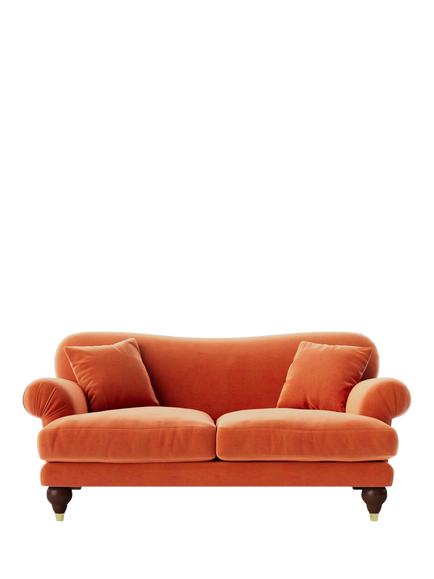 Swoon Willows Medium 2 Seater Sofa, Easy Velvet Burnt Orange