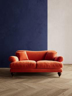 Swoon Willows Medium 2 Seater Sofa - view 2, Easy Velvet Burnt Orange