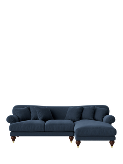 Swoon Willows Large 3 Seater RHF Chaise End Sofa, Smart Wool Indigo