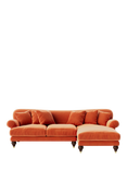 Swoon Willows Large 3 Seater RHF Chaise End Sofa, Easy Velvet Burnt Orange
