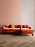 Swoon Willows Large 3 Seater RHF Chaise End Sofa, Easy Velvet Burnt Orange