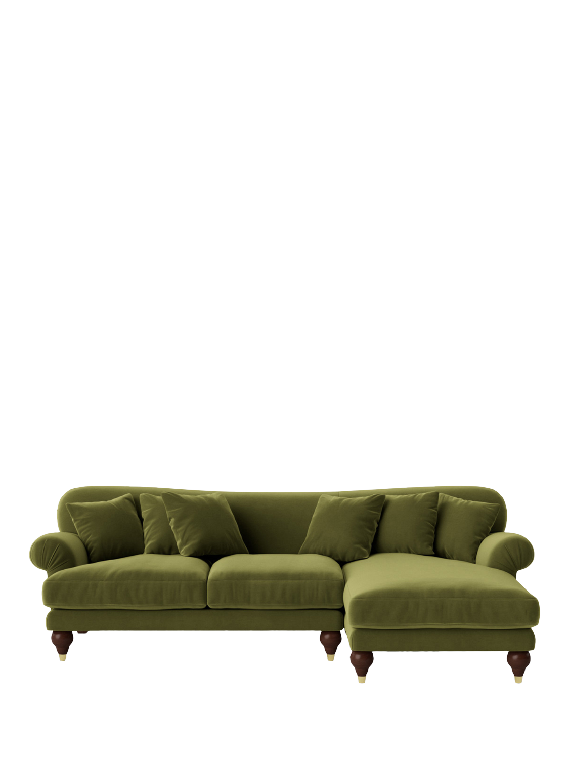 Willows Range, Swoon Willows Large 3 Seater RHF Chaise End Sofa, Easy Velvet Fern