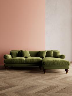 Swoon Willows Large 3 Seater RHF Chaise End Sofa - view 2, Easy Velvet Fern