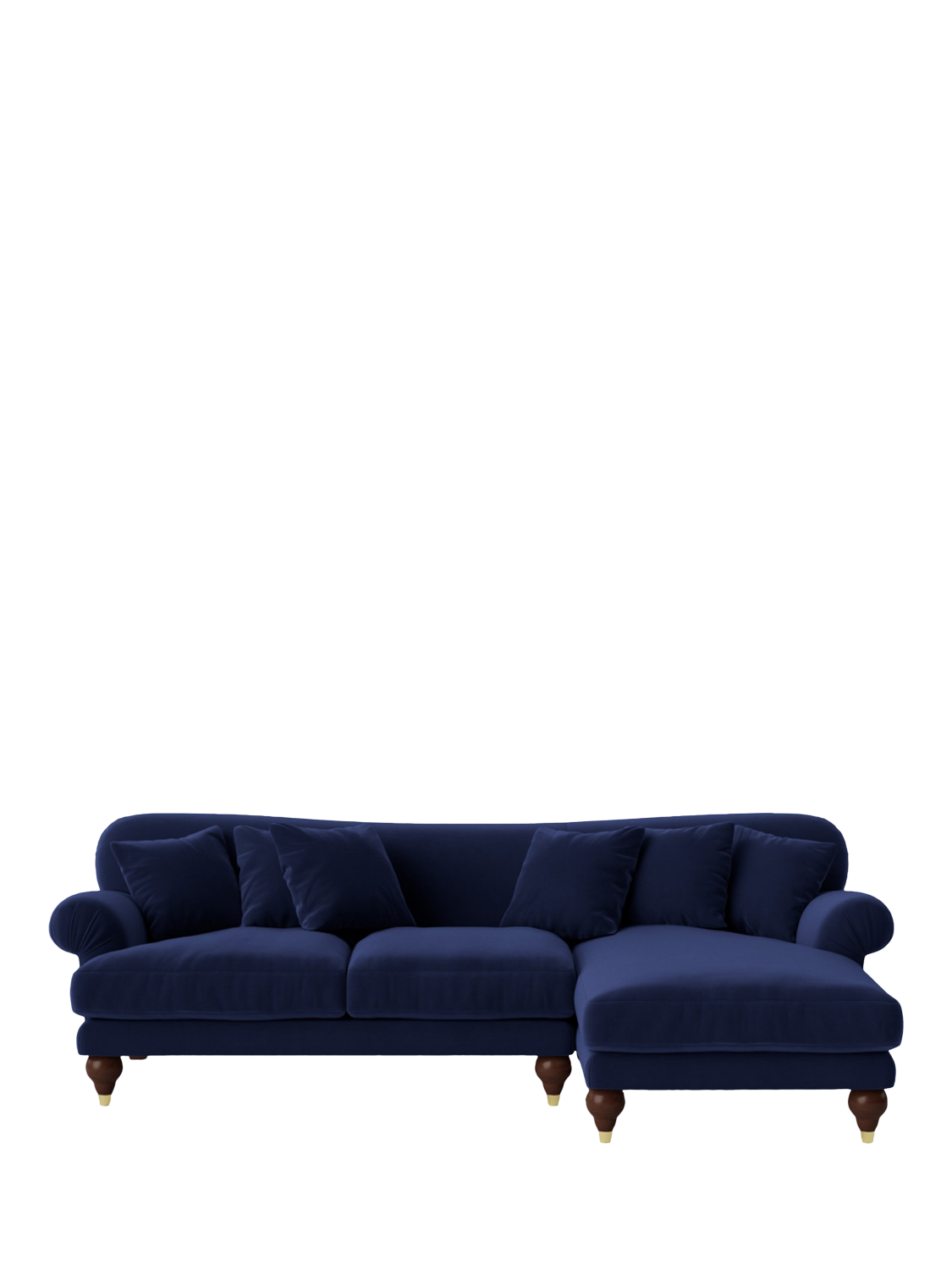 Willows Range, Swoon Willows Large 3 Seater RHF Chaise End Sofa, Easy Velvet Ink
