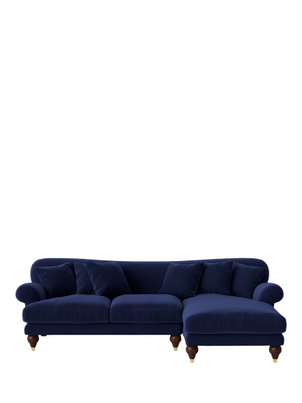 Swoon Willows Large 3 Seater RHF Chaise End Sofa, Easy Velvet Ink