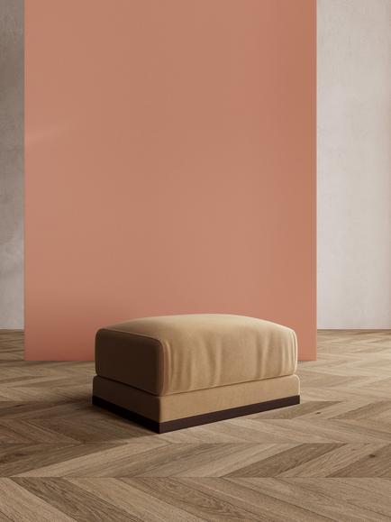 Swoon Alesund Ottoman - view 2, Easy Velvet Biscuit