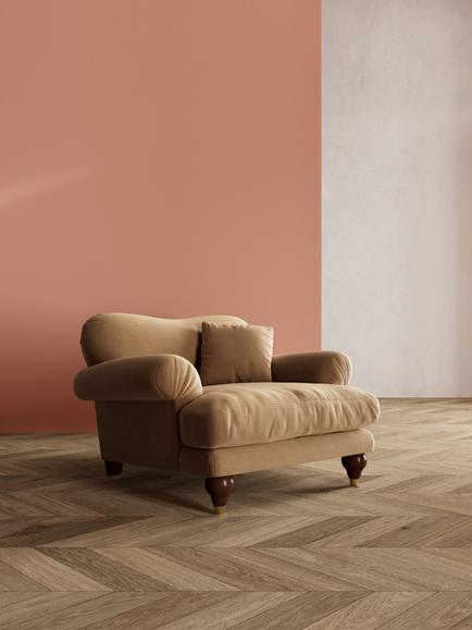Swoon Willows Armchair - view 2, Easy Velvet Biscuit