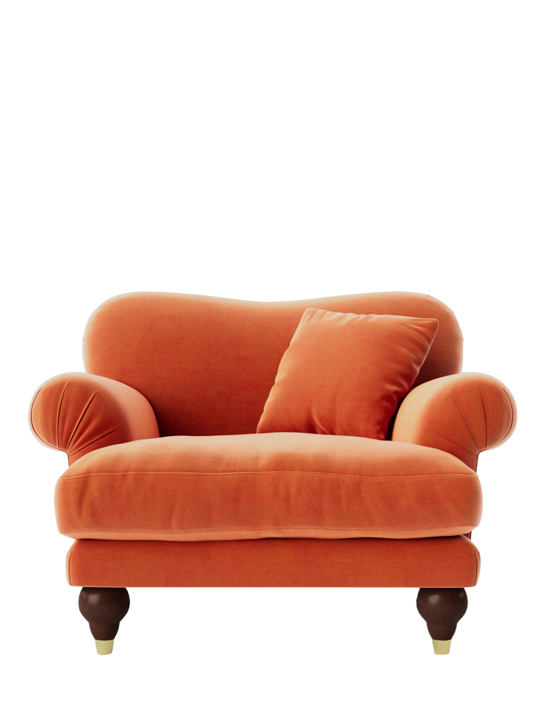 Willows Range, Swoon Willows Armchair, Easy Velvet Burnt Orange