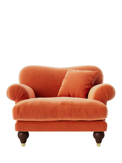 Swoon Willows Armchair, Easy Velvet Burnt Orange