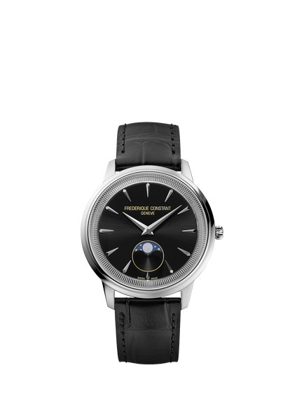 Frederique Constant FC-206B3S6 Men's Classics Moneta Moonphase Watch, Black, Black
