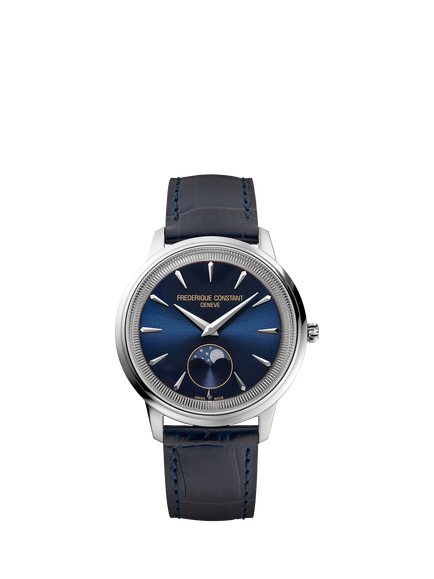 Frederique Constant FC-206N3S6 Men's Classics Moneta Moonphase Watch, Blue, Blue
