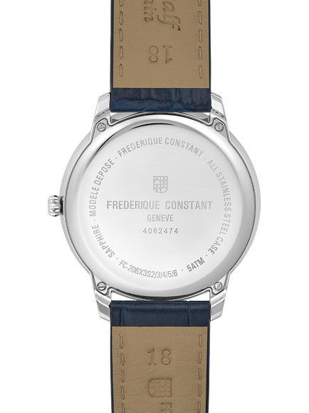 Frederique Constant FC-206N3S6 Men's Classics Moneta Moonphase Watch, Blue - view 2, Blue