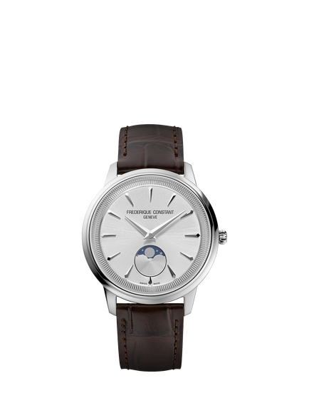 Frederique Constant FC-206S3S6 Men's Classics Moneta Moonphase Watch, White, White