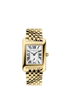 Frederique Constant FC-235S2C5B Women's Rectangle Bracelet Strap Watch, Gold, White