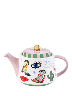 Eleanor Bowmer Electric Coast Stoneware Teapot, 1L, Multi