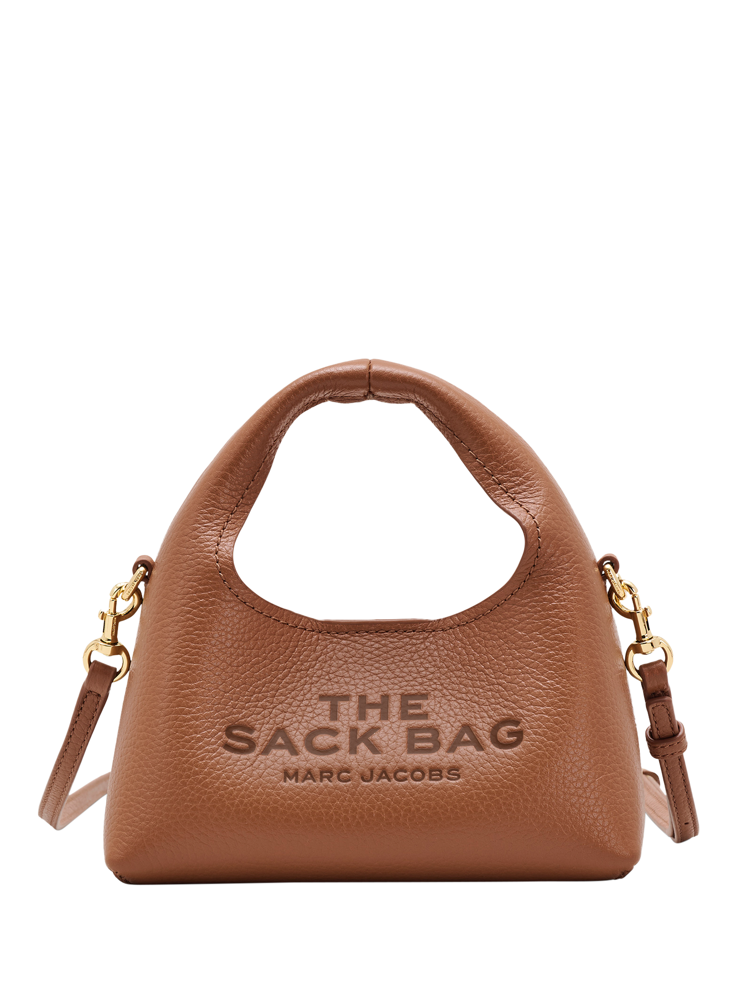 Product image 1 of 6, which shows Marc Jacobs Micro Sack Leather Crossbody Bag, Argan Oil