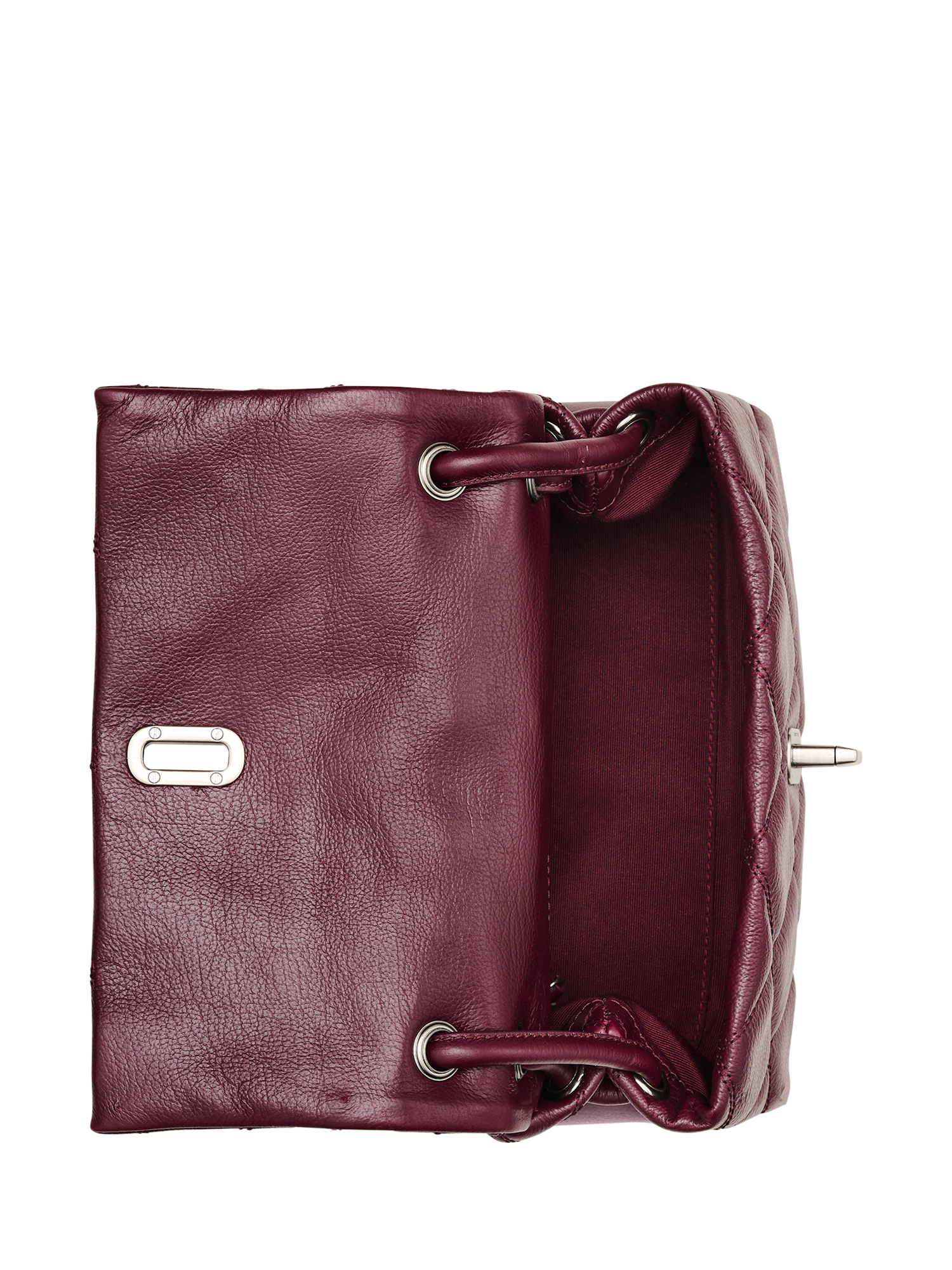 Product image 5 of 5, which shows Marc Jacobs THE Mini Dual Leather Bag, Dark Plum