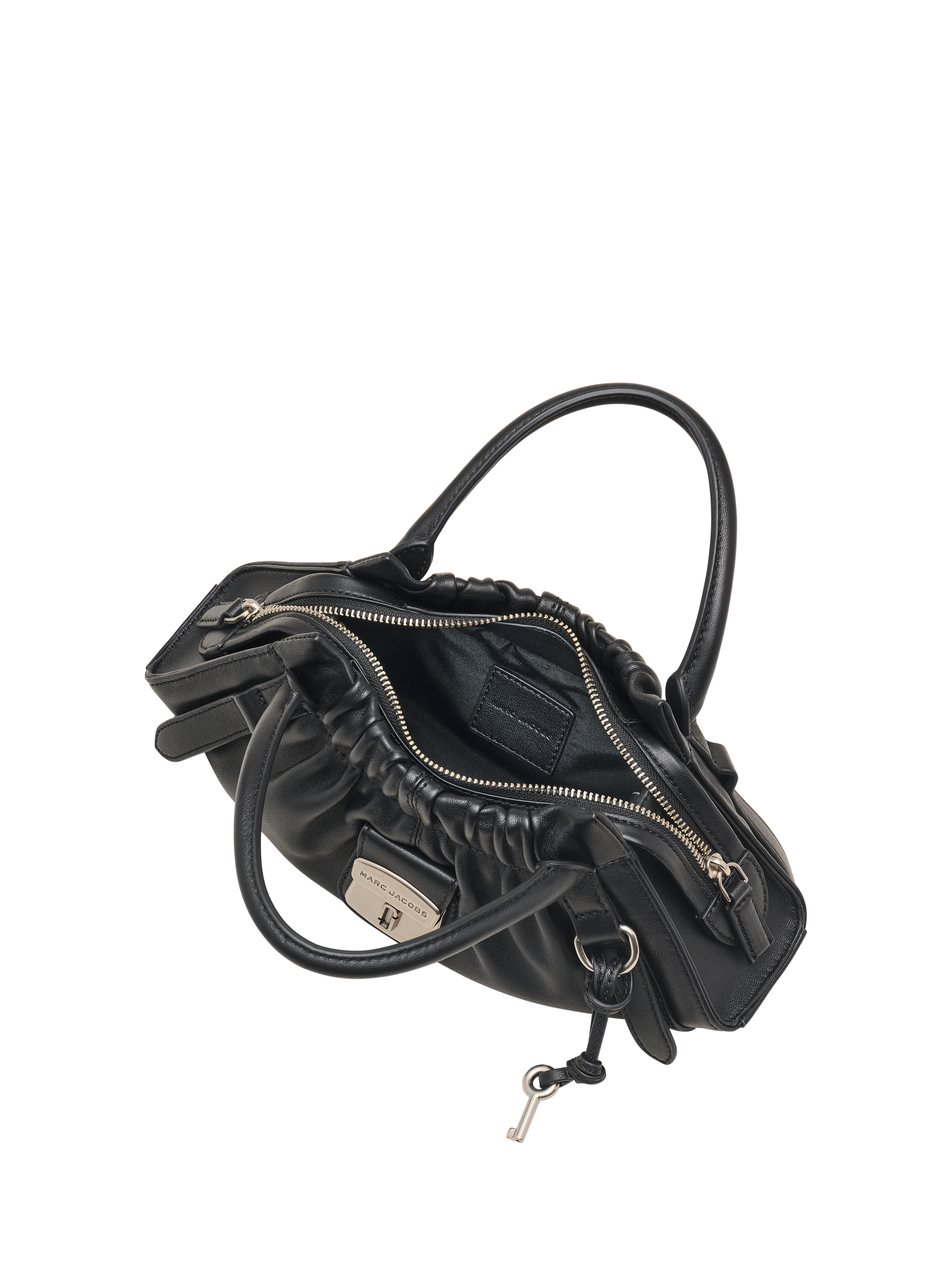 Product image 4 of 6, which shows Marc Jacobs Leather Small Cinched Satchel Bag, Black