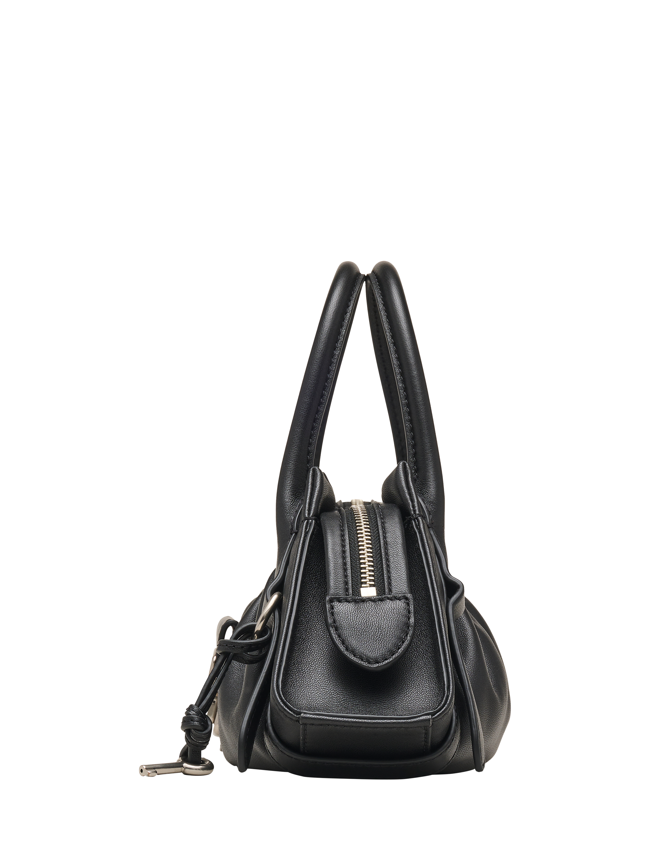 Product image 5 of 6, which shows Marc Jacobs Leather Small Cinched Satchel Bag, Black