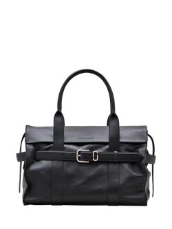 The Dakota Leather Tote, Black, Black